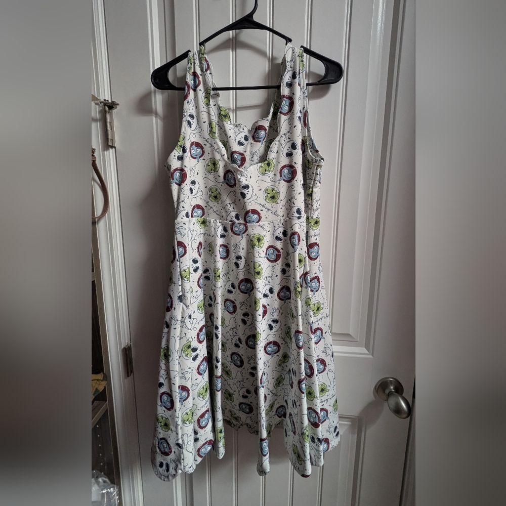 Disney The Nightmare Before Christmas White Fit-and-Flare Dress